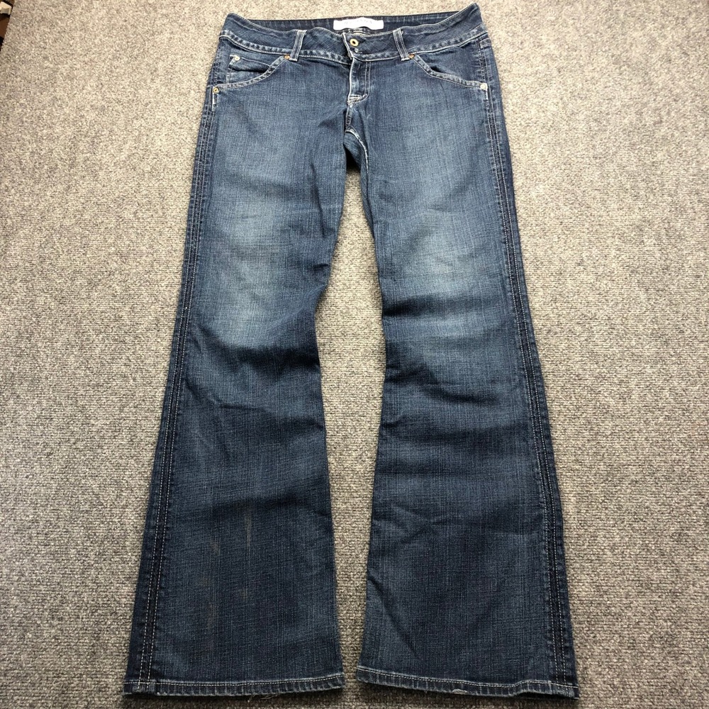 Hudson Beth Baby Bootcut Jeans Medium Wash Blue Denim Flap Pocket Size 32